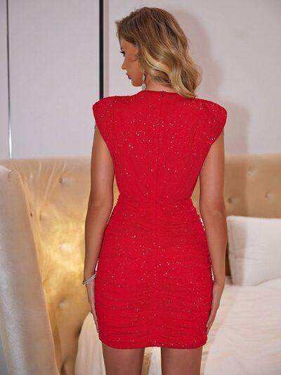 Cutout Ruched Round Neck Dress for Stylish Comfort