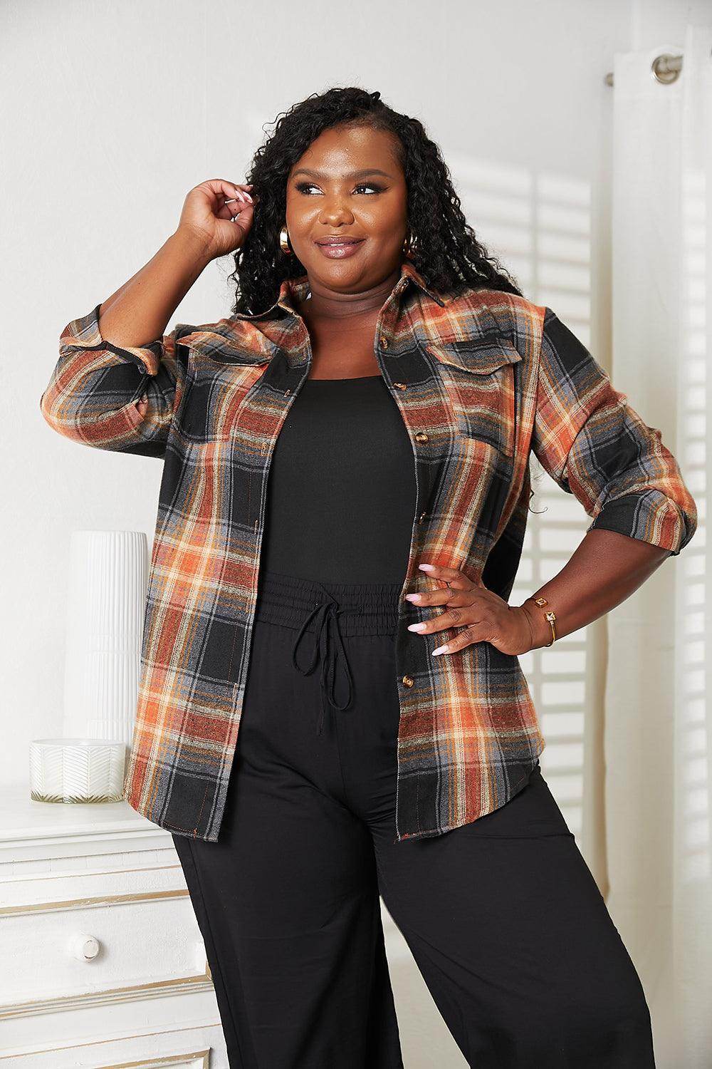 Mandy Plaid Dropped Shoulder Shirt for Casual Chic Style