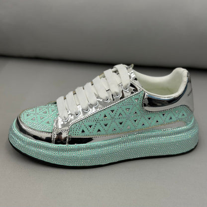 Low-top Rhinestone Platform Men&
