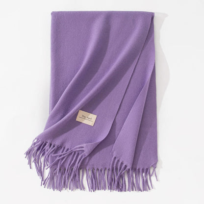 Pure Color Artificial Cashmere Scarf Women&