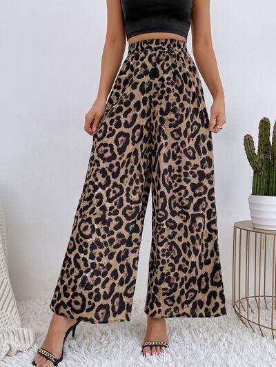Printed Elastic Waist Wide Leg Pants for Women Fashion