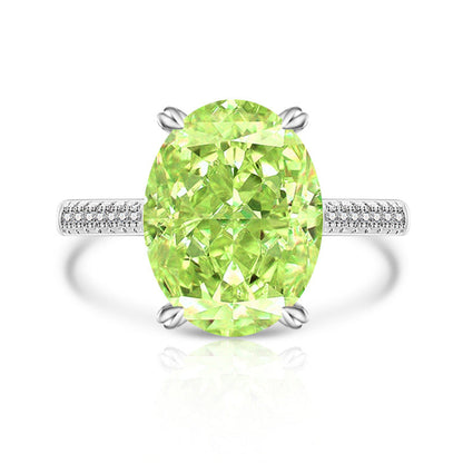 Female Versatile Casual Papalacha High Carbon Diamond Ice Flower Ring