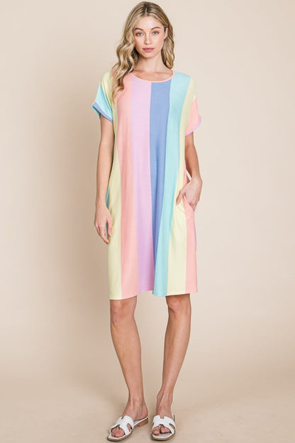 Patriotic Striped Pocket Dress - Summer Comfort