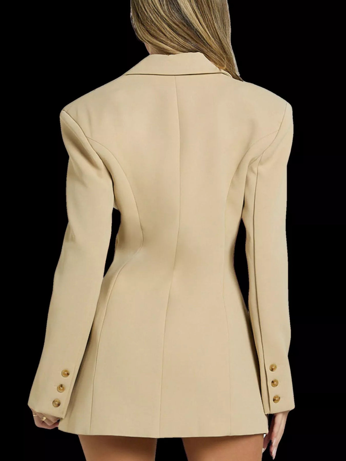 Lapel Collar Fitted Blazer Dress
