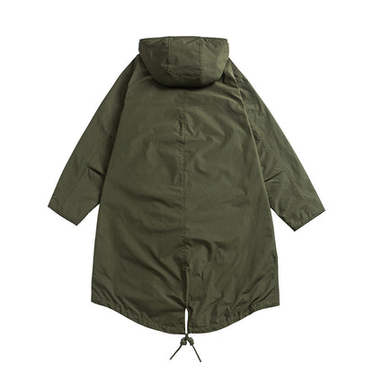 Loose-fit Retro-style Mid-length Trench Coat