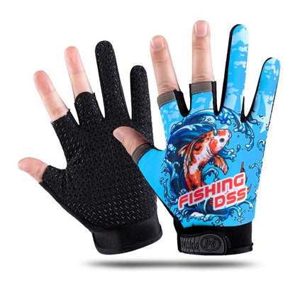 Cycling Lure Fishing Gloves Sun Protection Windproof