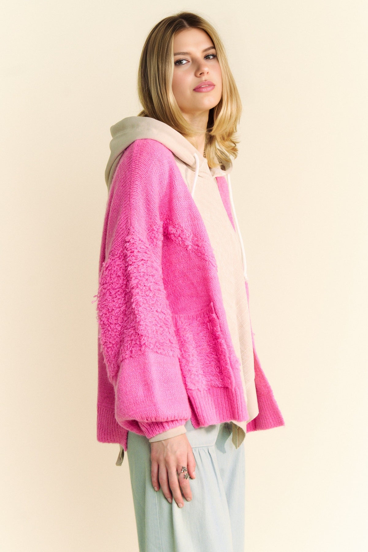 Back To School Sweater - Davi &amp; Dani Side Slit Open Front Long Sleeve Cardigan