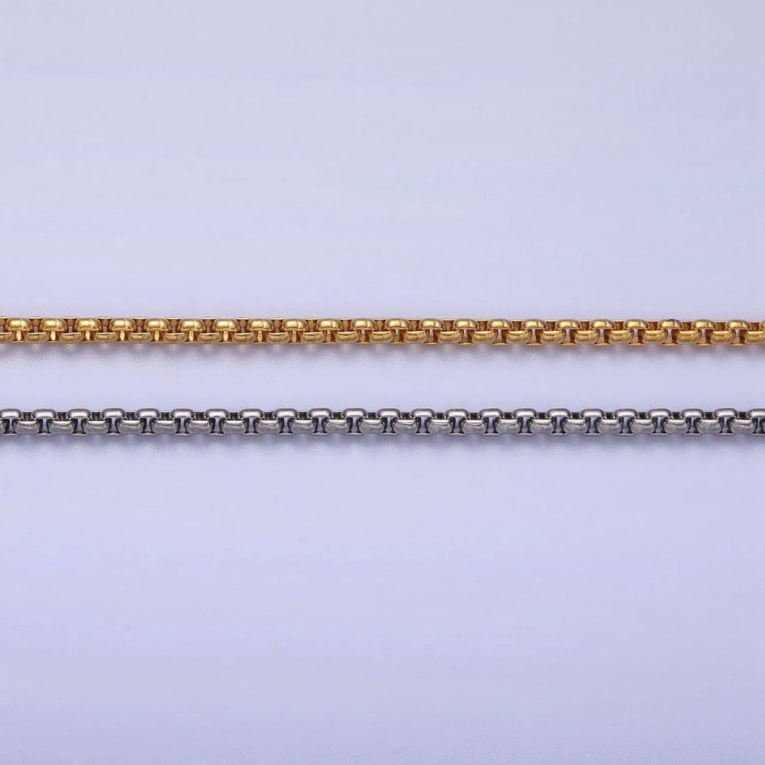 Cable Rolo Chain Necklace for Men or Women, Stainless Steel Box Chain 2mm Gold Silver Tone Tarnish Free Necklace Chain | WA-1706 WA-1707 Clearance Pricing