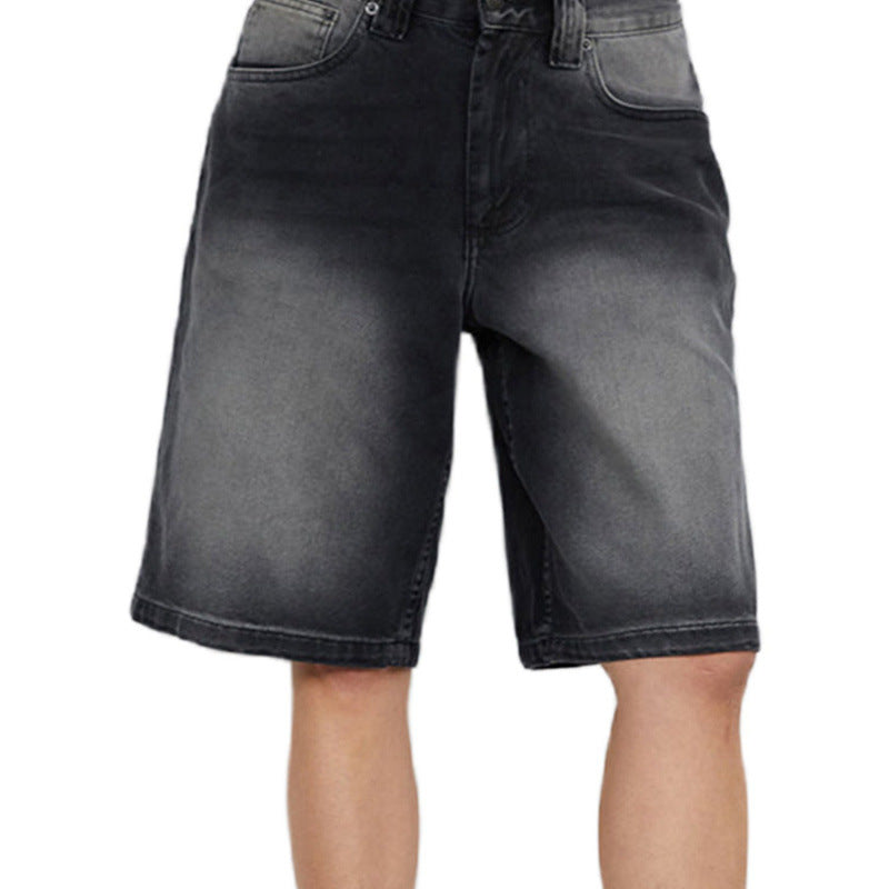 Womens Light Blue Denim Knee-Length Shorts