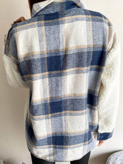 Fuzzy Button Up Long Sleeve Jacket for Cozy Style