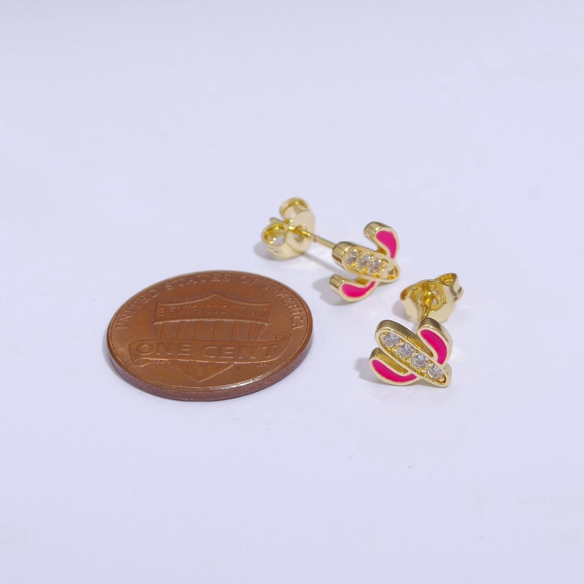 Cactus earrings, gold cactus stud earrings, tiny studs, dainty small studs, minimalist  Succulent stud Earring T-145 ~ T-149