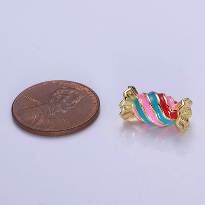 Candy Bead Connectors Enamel Candy Wrapper Bead Foodie Unique Jewelry Making Accessory W-782