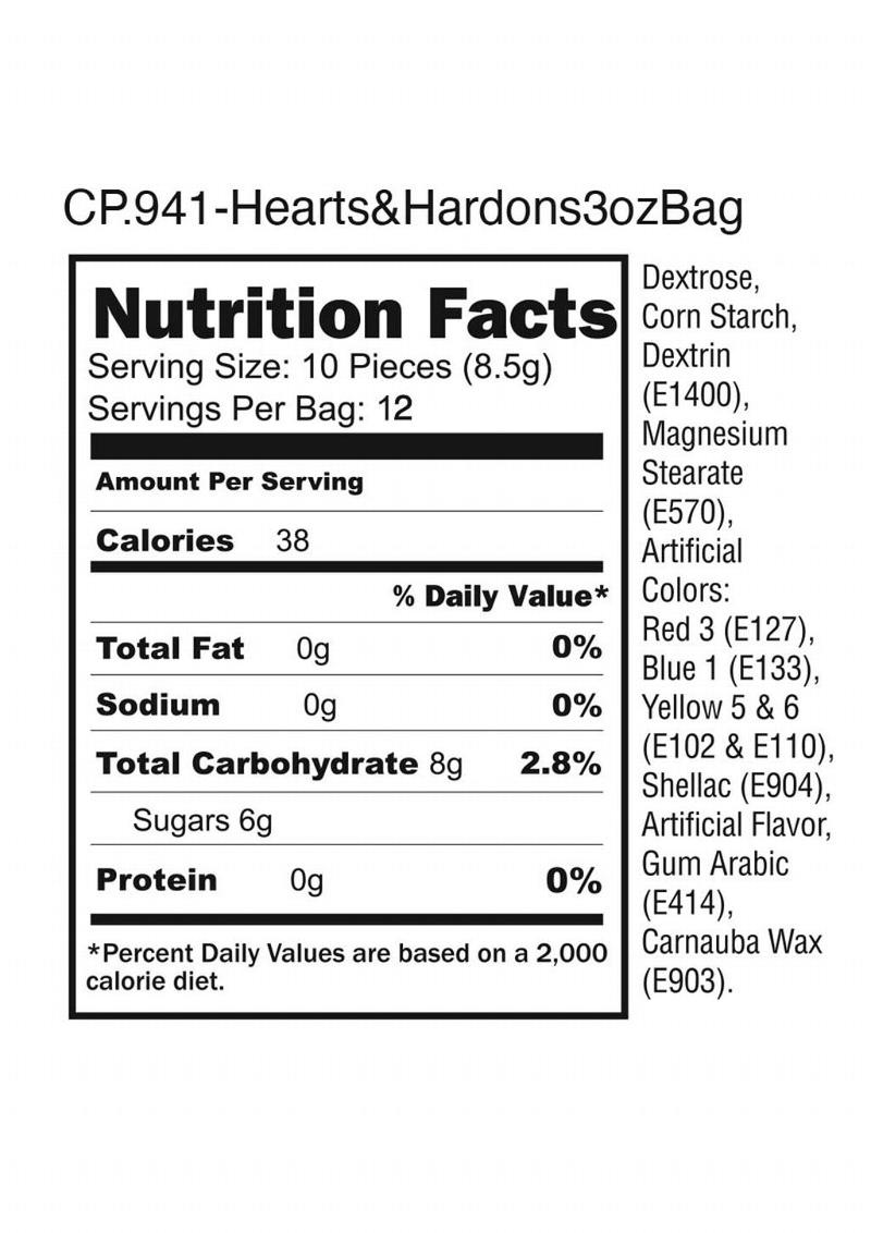 CandyPrints Hearts And Hard Ons Candy Fruit Flavors