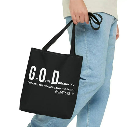 Large Tote Bag God in the Beginning Print