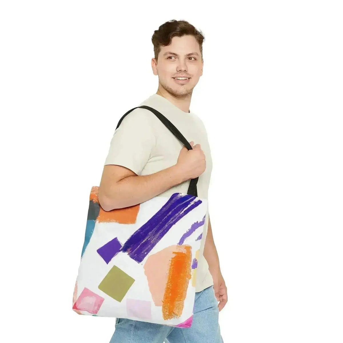 Large Tote Bag Pastel Pattern