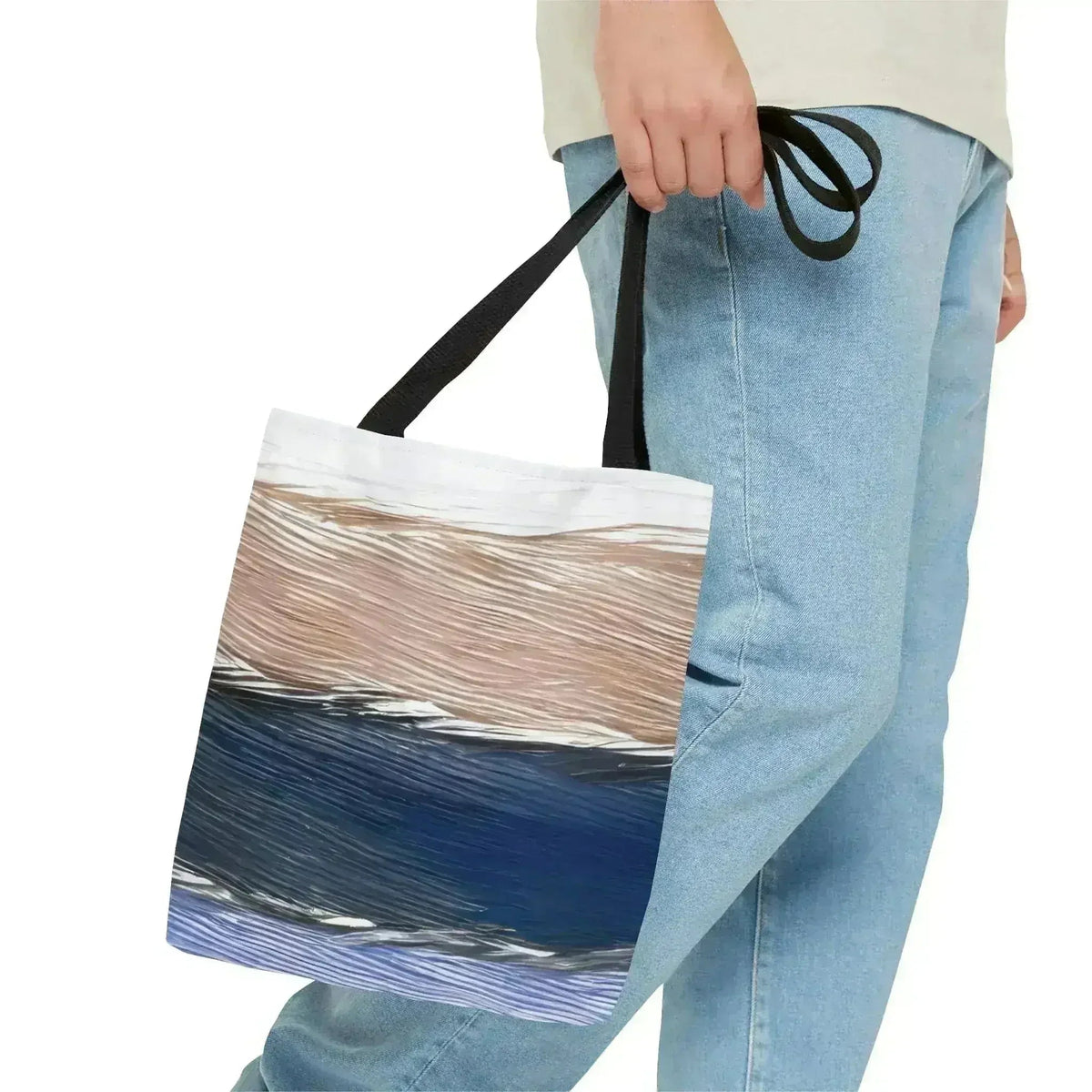 Large Tote Bag Rustic Hues Pattern