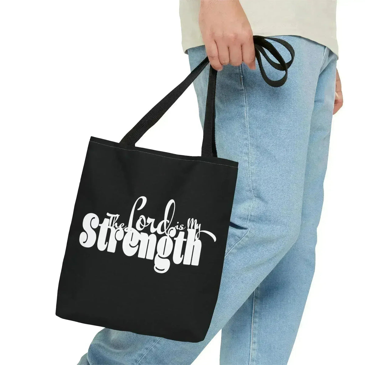 Large Tote Bag the Lord is my Strength Print