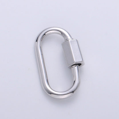 Carabiner Screw  Clasp, Screw Clasp Oval , Interlocking Oval Clasp, Oval Shaped Clasps, Gold, Silver For Bracelet Necklace K-263