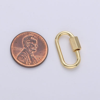 Carabiner Screw  Clasp, Screw Clasp Oval , Interlocking Oval Clasp, Oval Shaped Clasps, Gold, Silver For Bracelet Necklace K-263