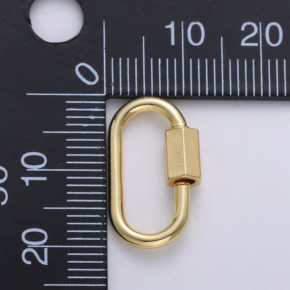 Carabiner Screw  Clasp, Screw Clasp Oval , Interlocking Oval Clasp, Oval Shaped Clasps, Gold, Silver For Bracelet Necklace K-263