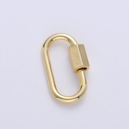 Carabiner Screw  Clasp, Screw Clasp Oval , Interlocking Oval Clasp, Oval Shaped Clasps, Gold, Silver For Bracelet Necklace K-263
