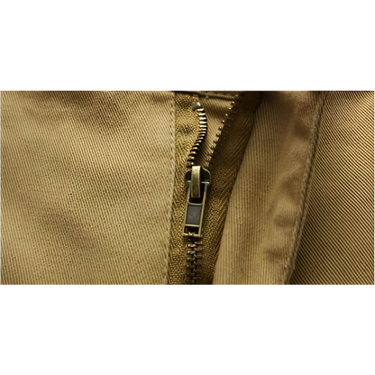 Patterned Button Cotton Cargo Trousers Shorts