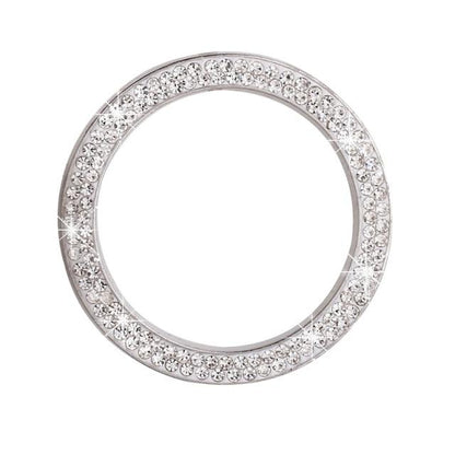 Cars One-Key Engine Start Stop Ignition Push Button Switch Cover Decorative Rhinestone Diamond Crystal Ring Car Parts Push to Start Button Cover Crystal Rhinestone Car Ring Emblem Sticker Bling Accessories for Women