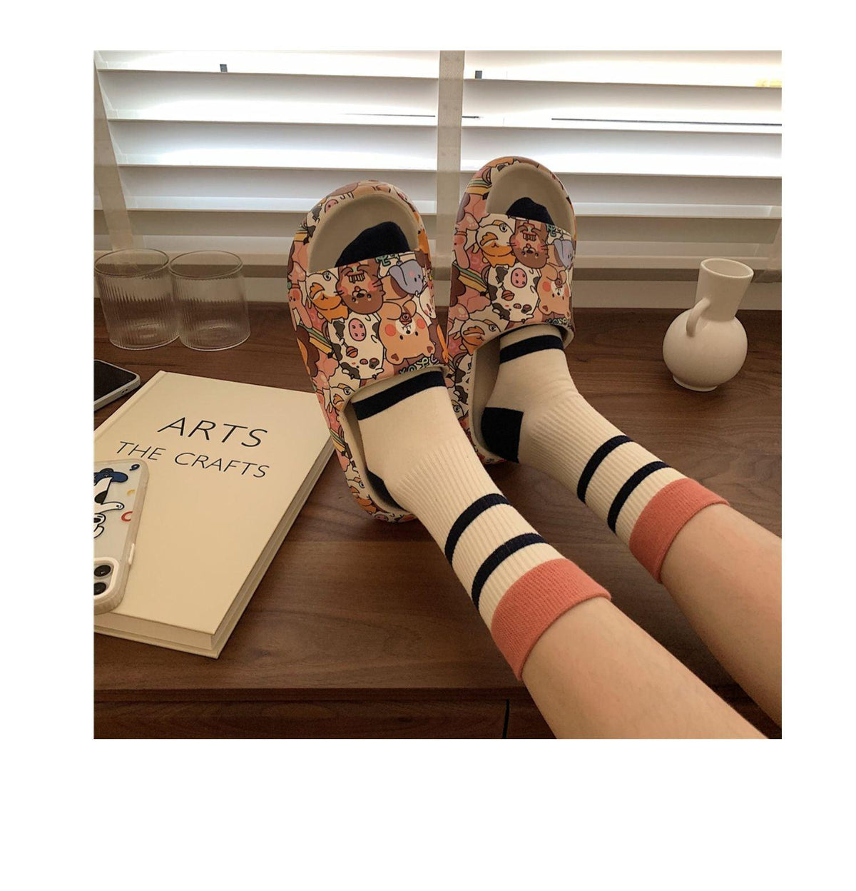 Cartoon Couple Fashion Bear Sandals Non-Slip Thick-Soled Indoor And Outdoor Slippers Men&