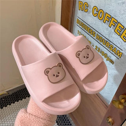 Cartoon Couple Fashion Bear Sandals Non-Slip Thick-Soled Indoor And Outdoor Slippers Men&