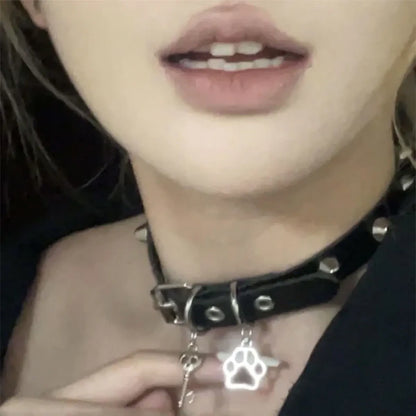 Grunge Cat Claw Choker Necklace