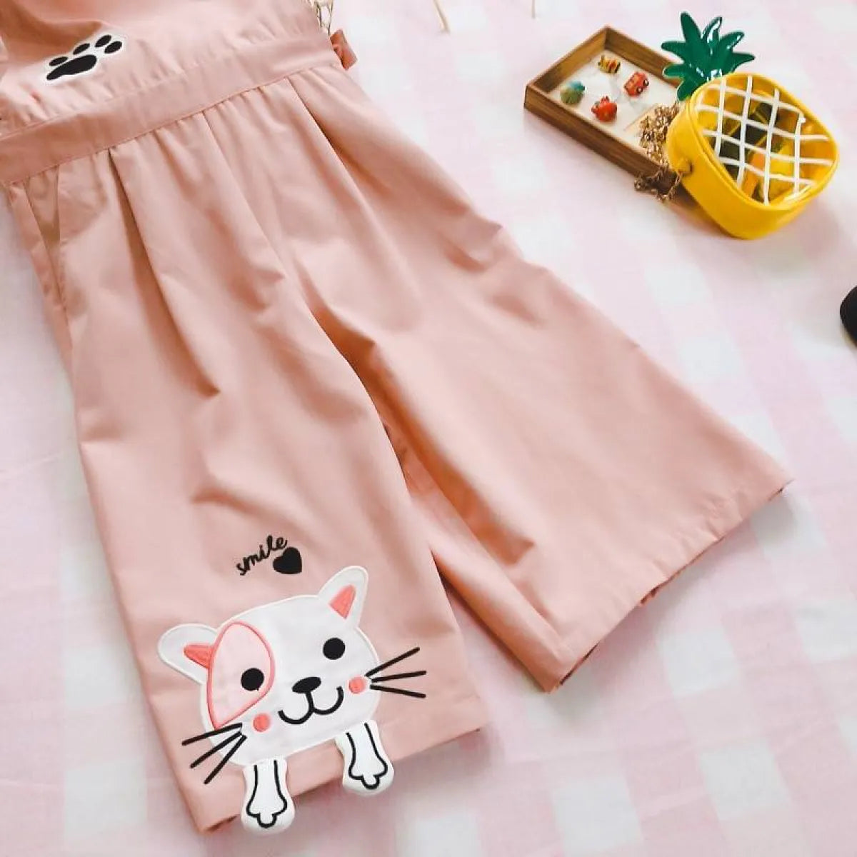 Cat Embroidered Harajuku Romper