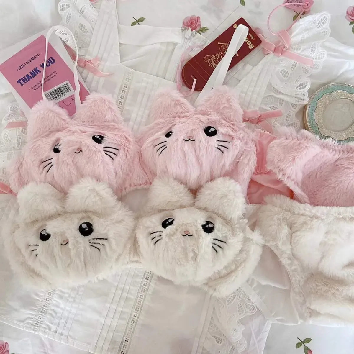 Harajuku Kawaii Fashion Fluffy Cat Lingerie Set