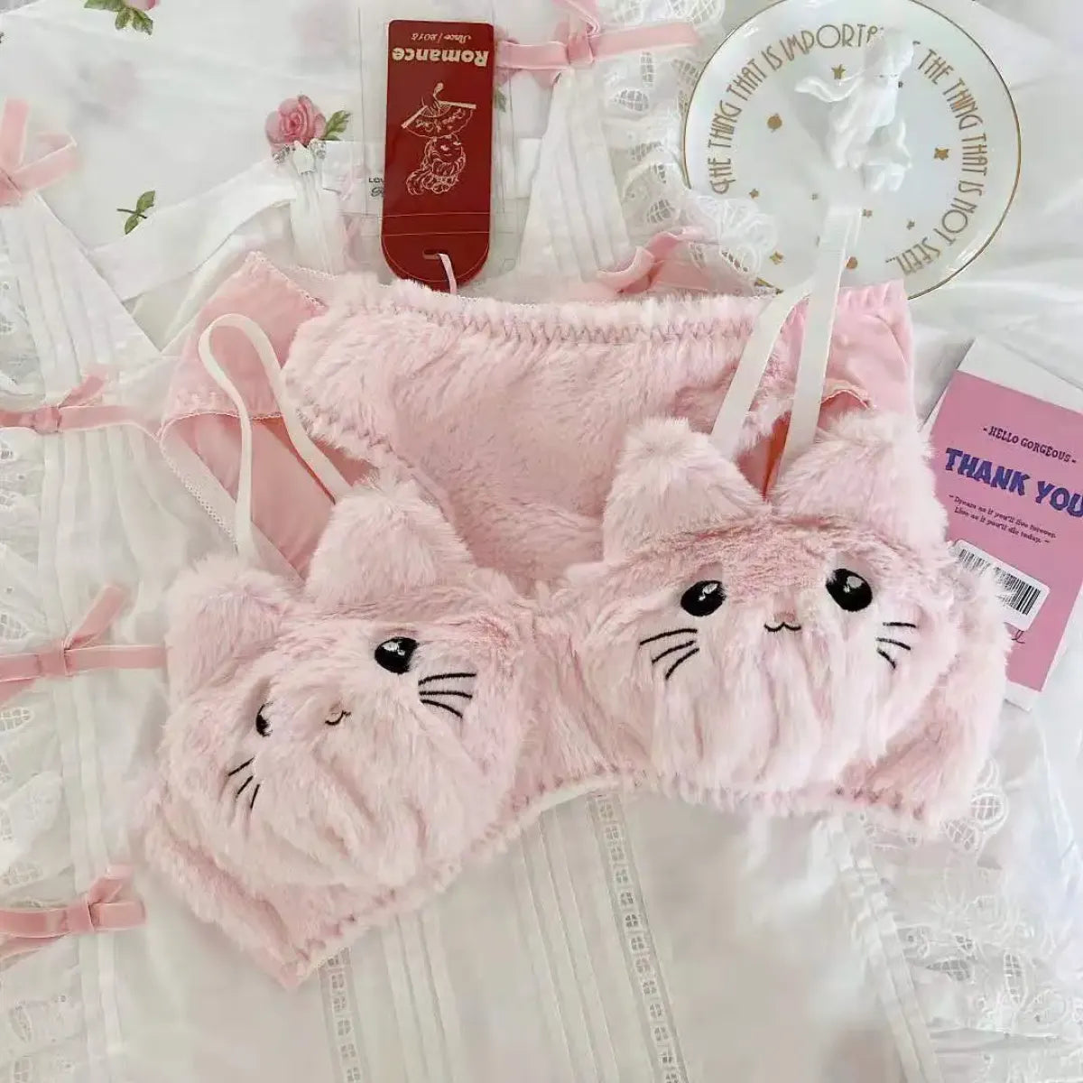 Harajuku Kawaii Fashion Fluffy Cat Lingerie Set