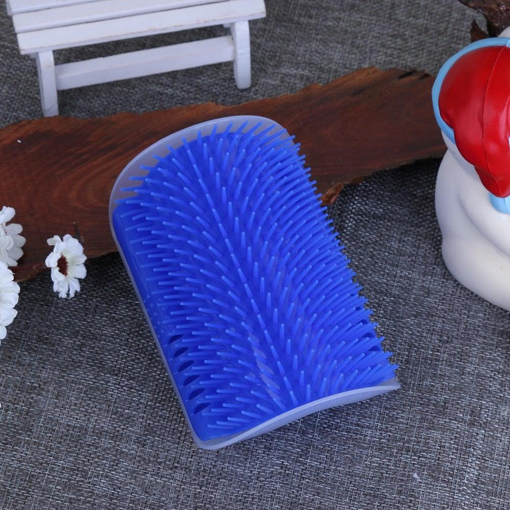 Cat Scratcher Corner Pet Brush Comb Play Cat Toy Plastic Scratch Bristles Arch Massager  Self Groomer with Catnip Pouch Cat Wall Corner Massage Groomer Cat Self Grooming Brush