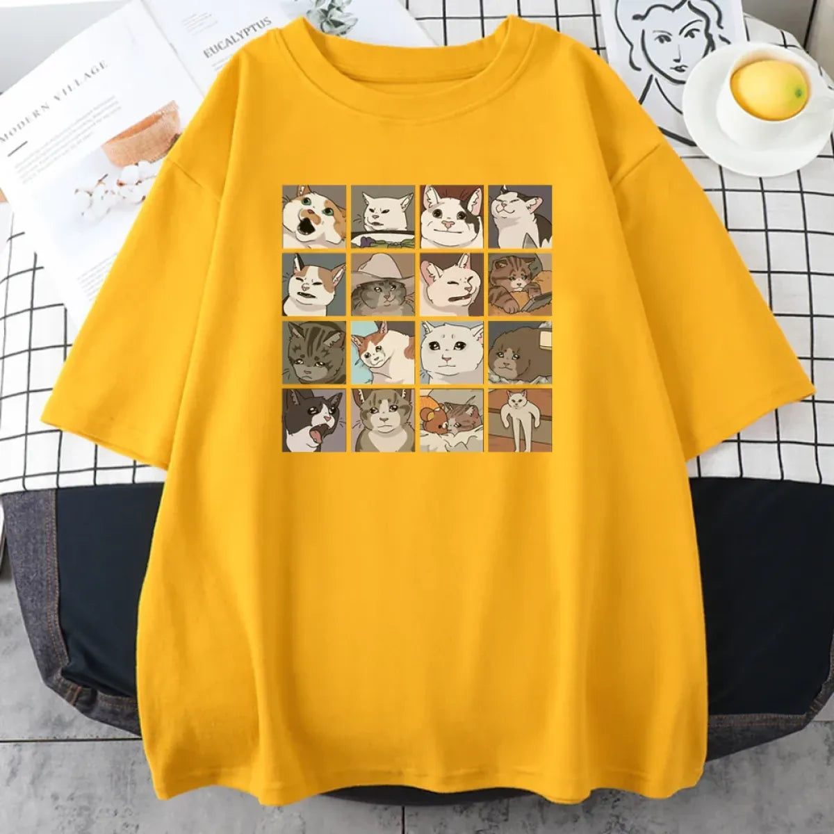 Cats Puzzle Printed T-shirt