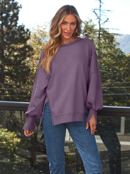 Slit Hem Sweatshirt