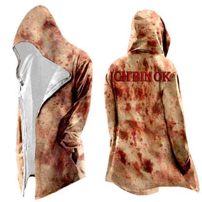 Mens Mid-Length Digital-Print Abstract Cape