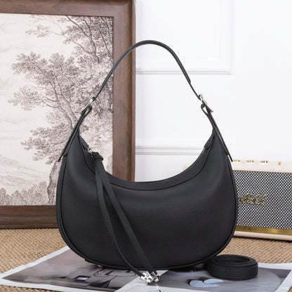 Cross-border Fashion Minimalist Top-grain Leather Dumpling Bag, Genuine Leather Women&