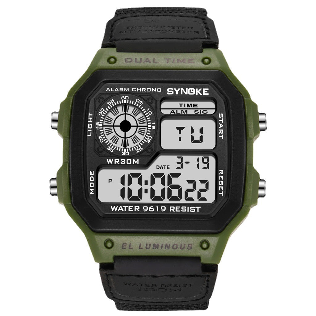 Retro Electronic Watch Luminous Waterproof Sports Men&