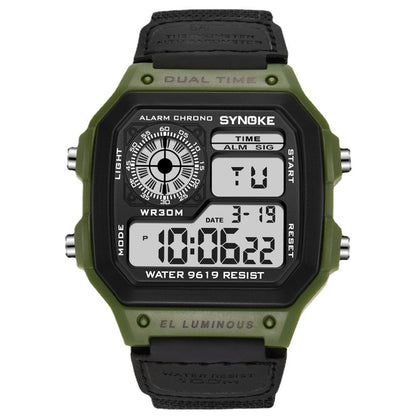 Retro Electronic Watch Luminous Waterproof Sports Men&