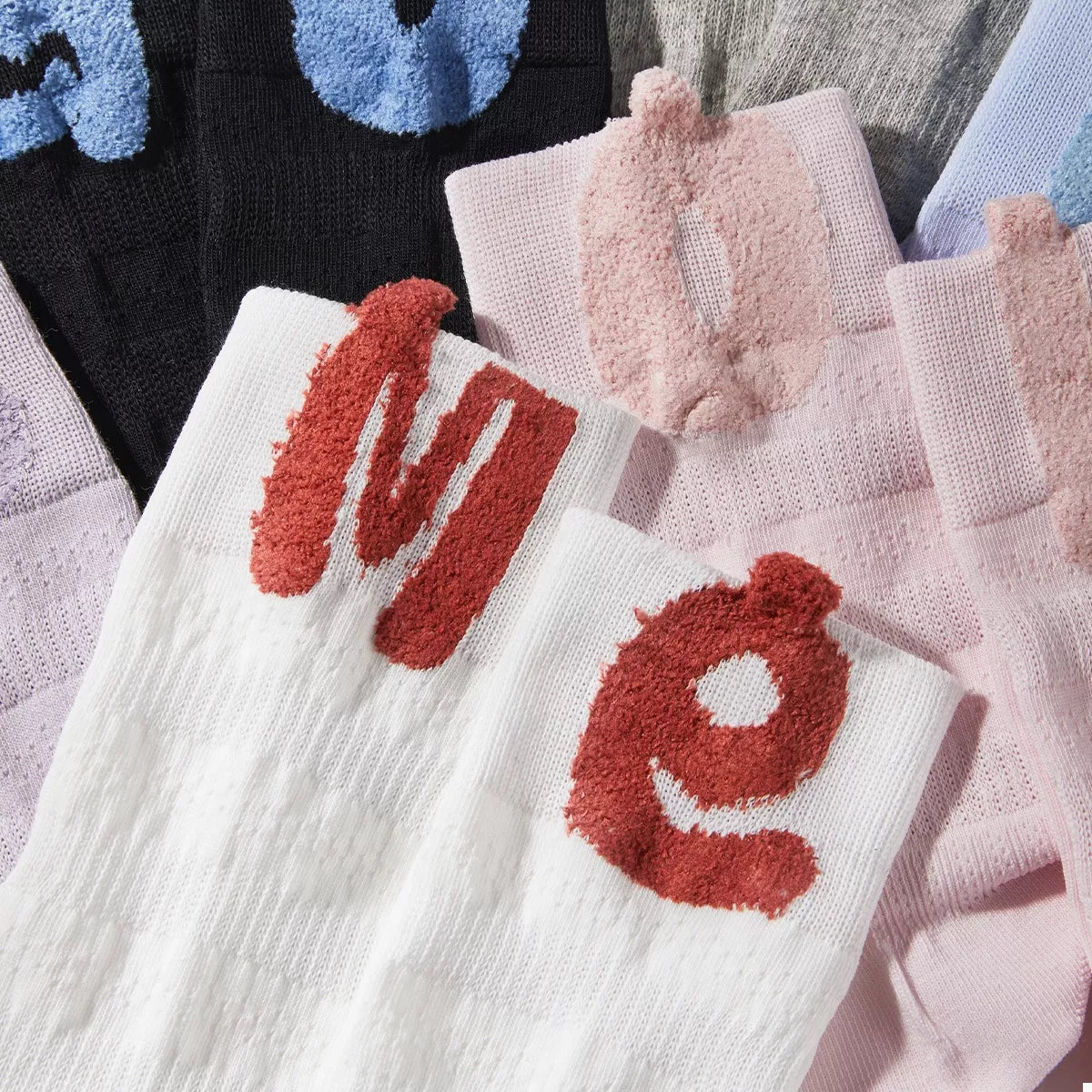 Breathable Letter Crew Socks