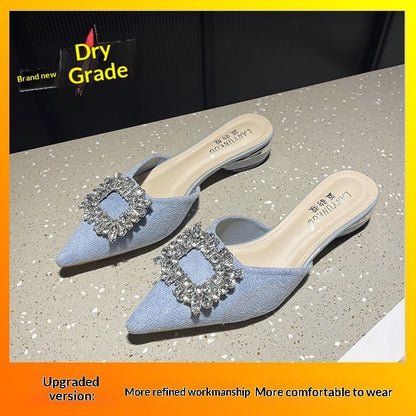 SpringSummer New Closed-toe Half-slipper For Women