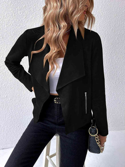 Classic Minimalist Collared Long Sleeve Jacket for Women – Minimalist &amp; Lightweight Everyday Outerwear