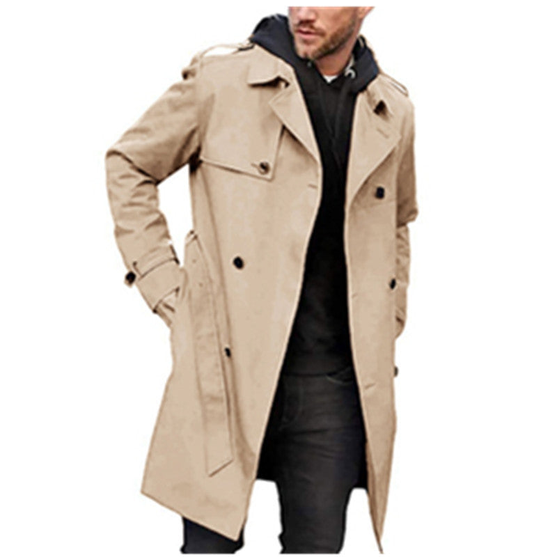Long Sleeve Trench Coat Men&