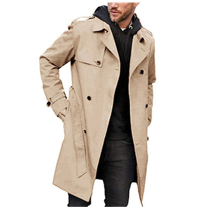 Long Sleeve Trench Coat Men&