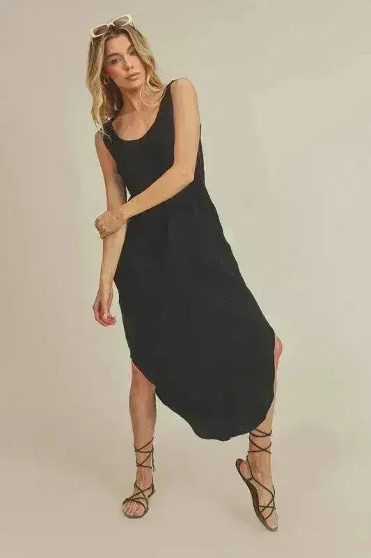 Cotton Midi Tank Dress with Pockets – Casual &amp; Comfortable