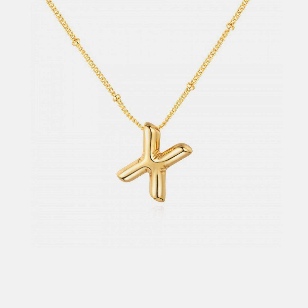 Gold-Plated Bubble Initial Necklace for Personalized Style
