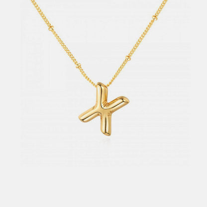 Gold-Plated Bubble Initial Necklace for Personalized Style