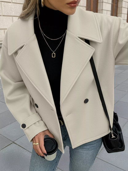 Double-Breasted Wool Blend Outerwear