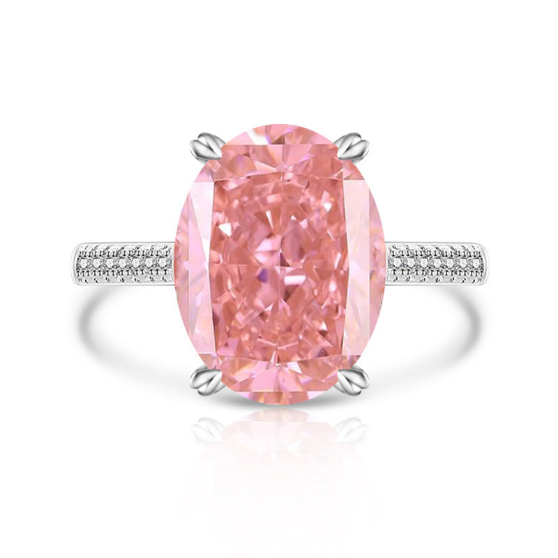 Female Versatile Casual Papalacha High Carbon Diamond Ice Flower Ring